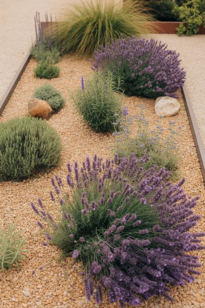 1-Gravel and Lavender Garden Border