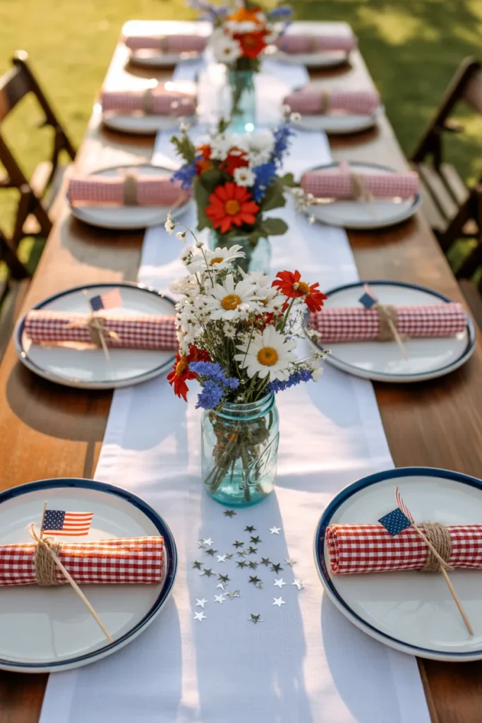 1-Red White and Blue Outdoor Table Setting