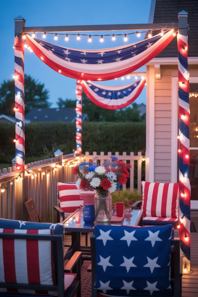 1-Red White and Blue String Light Patio