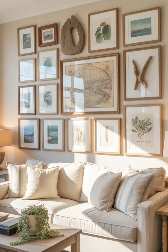10-Coastal Gallery Wall Living Room