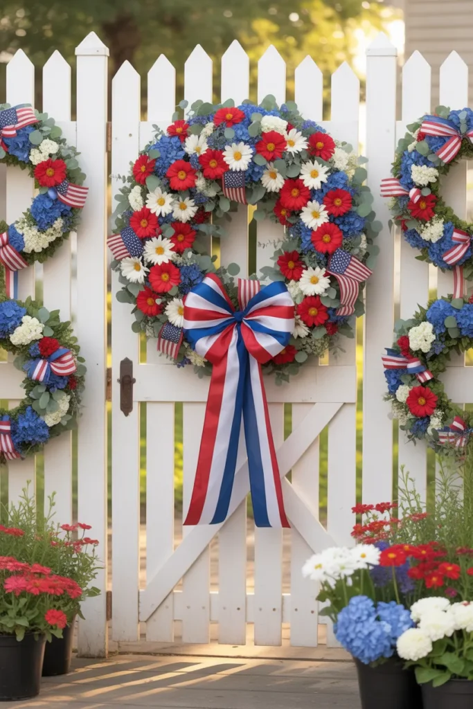 10-Patriotic Garden Wreath Display
