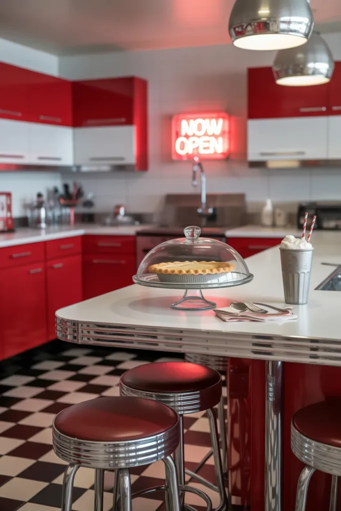 10-Retro Diner Style Kitchen
