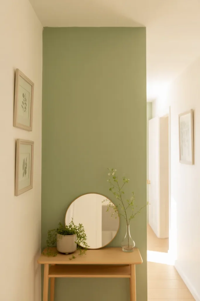 10-Sage Green Hallway Accent Wall