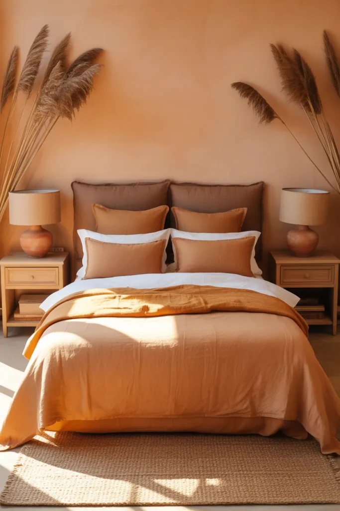 10-Warm Terracotta and Brown Bedroom