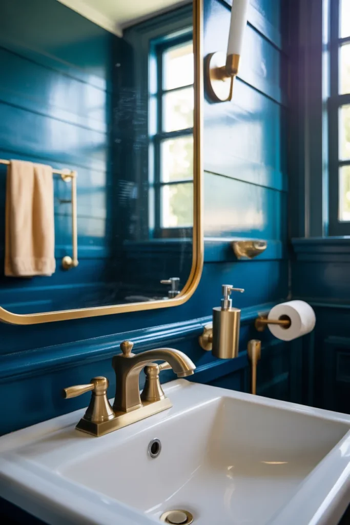 11-Blue and Brass Bathroom