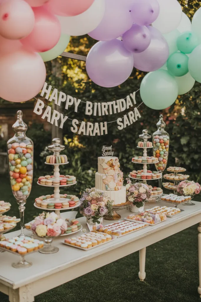 11-Garden Birthday Dessert Table