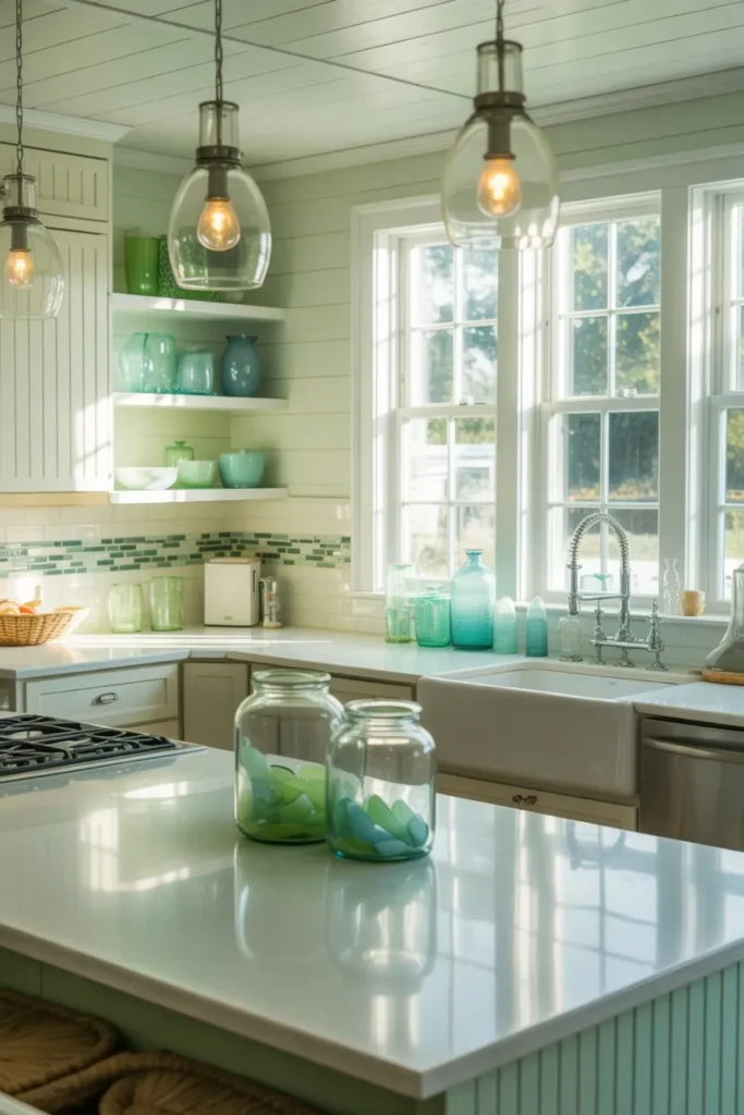 11-Sea Glass and White Kitchen