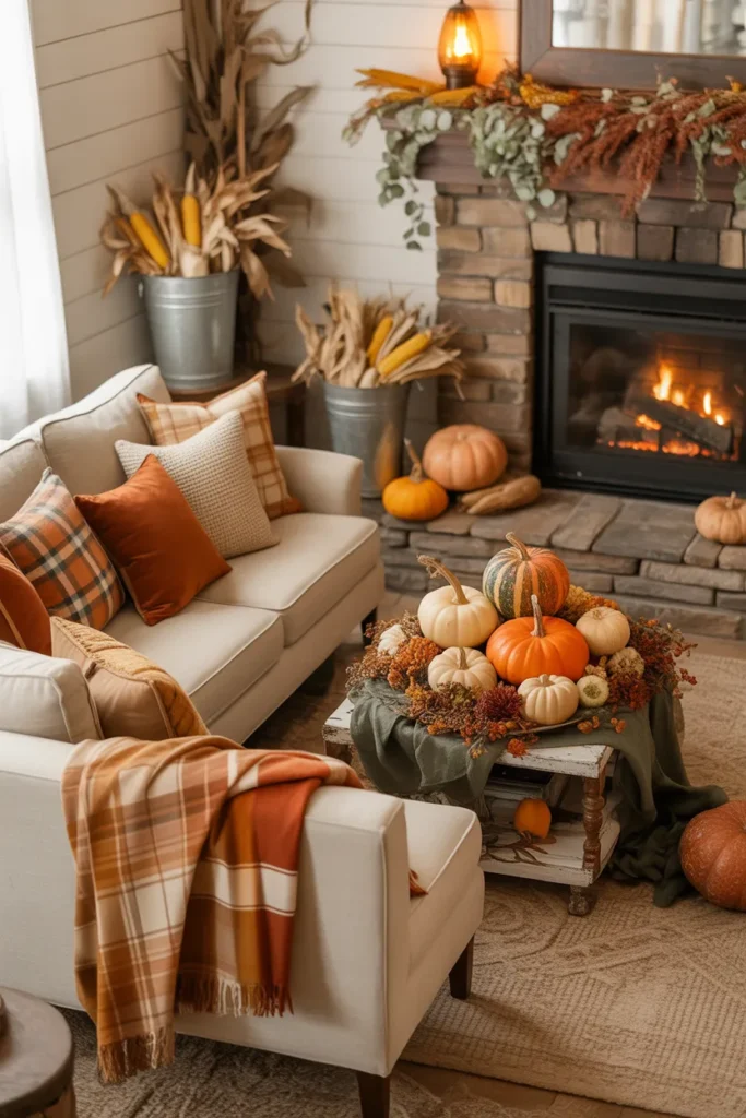 11-Seasonal Fall Farmhouse Living Room