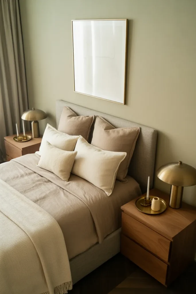 11-Warm Grey and Brass Bedroom