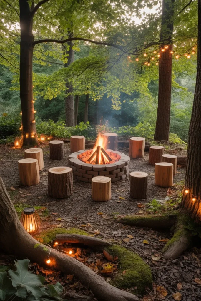 11-Woodland Backyard Fire Pit