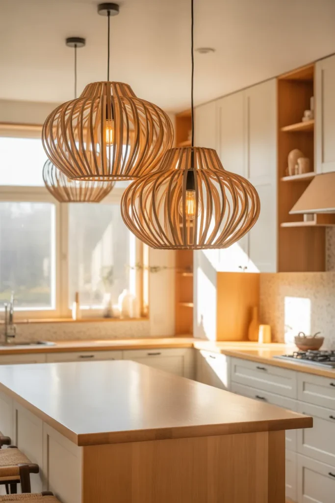 11-Woven Rattan Pendant Kitchen
