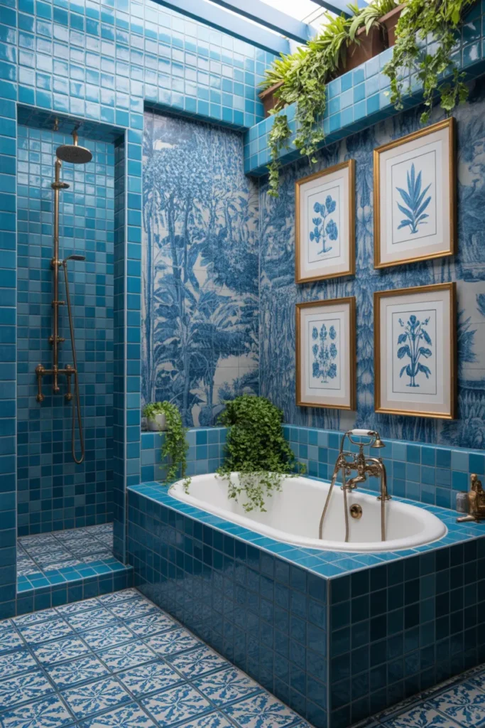 12-Blue Maximalist Bathroom