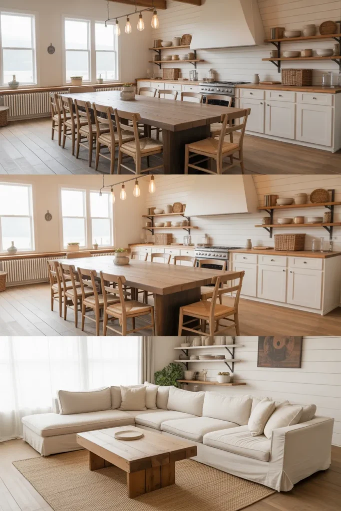 12-Farmhouse Living Room Open Concep