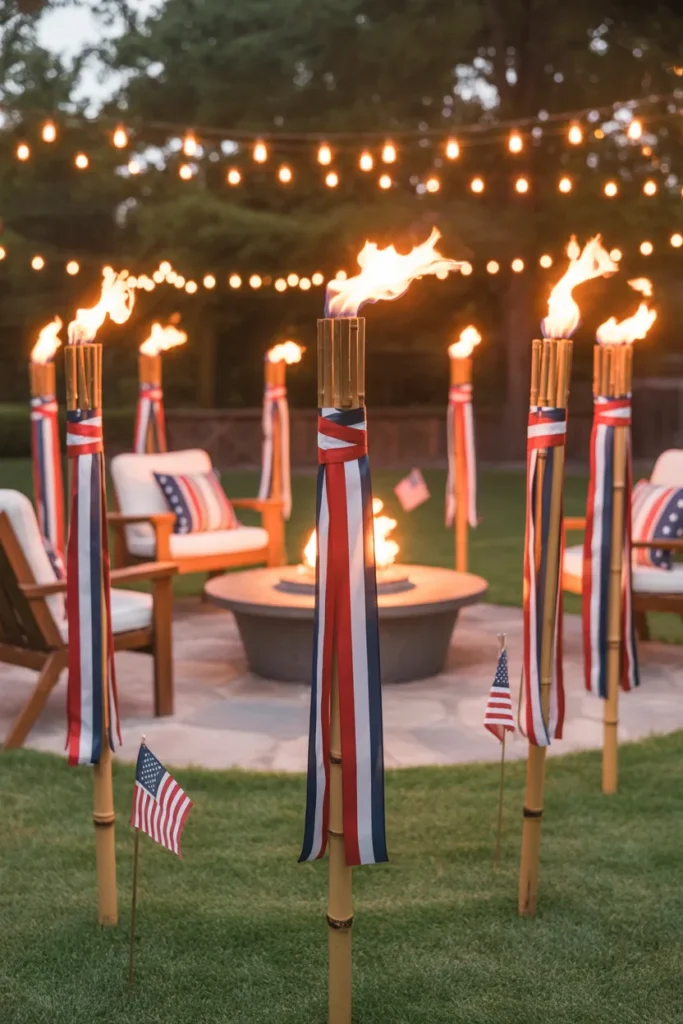 12-Patriotic Tiki Torch Backyard