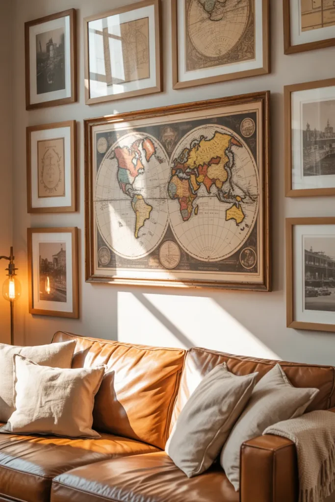 12-Vintage Map and Print Wall