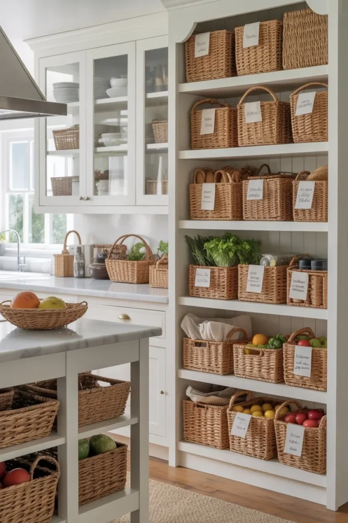12-Woven Basket Kitchen Storage