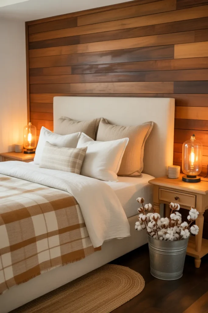 13-Cozy Brown Farmhouse Bedroom