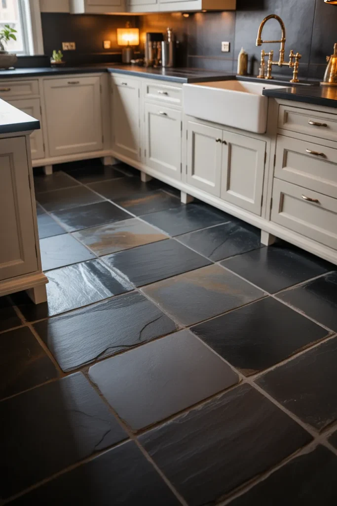 13-Dark Slate Kitchen Floor Tiles