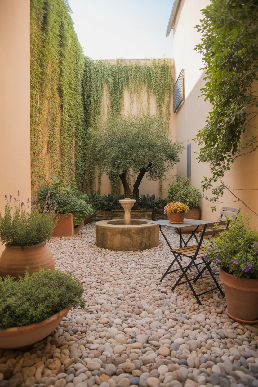 13-Pebble Stone Courtyard Design