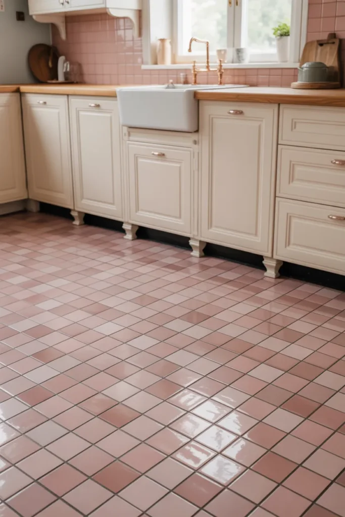 14-Blush Pink Vintage Kitchen Tiles