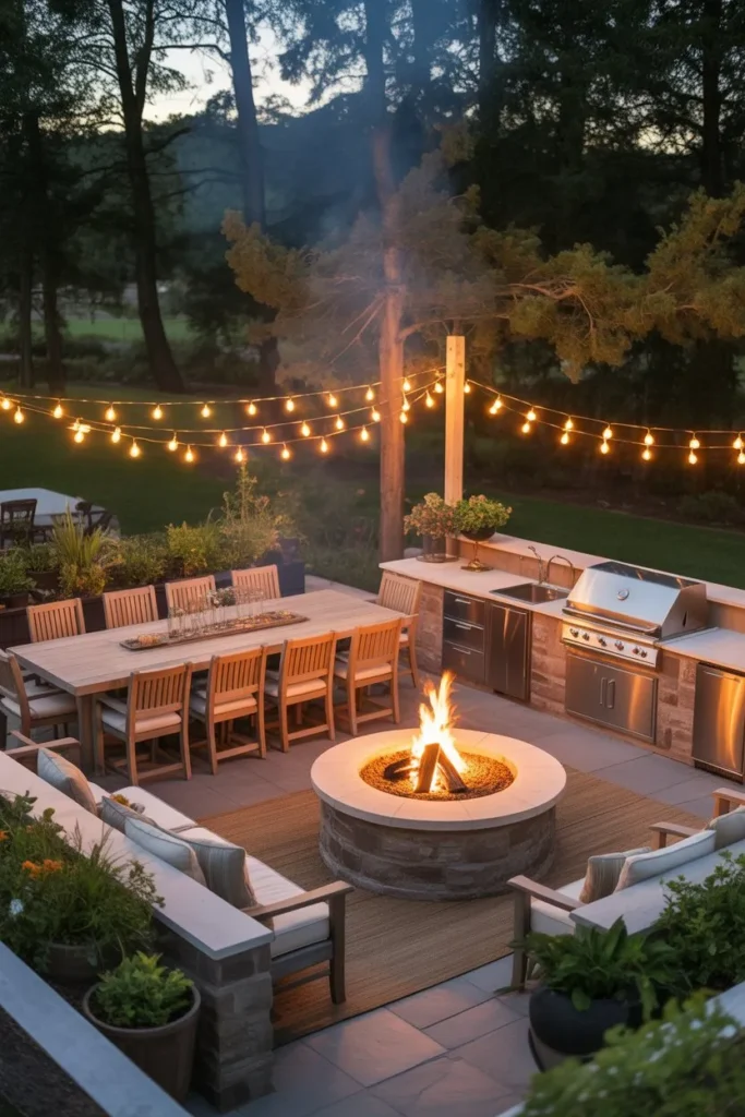 14-Fire Pit Kitchen and Dining Combo
