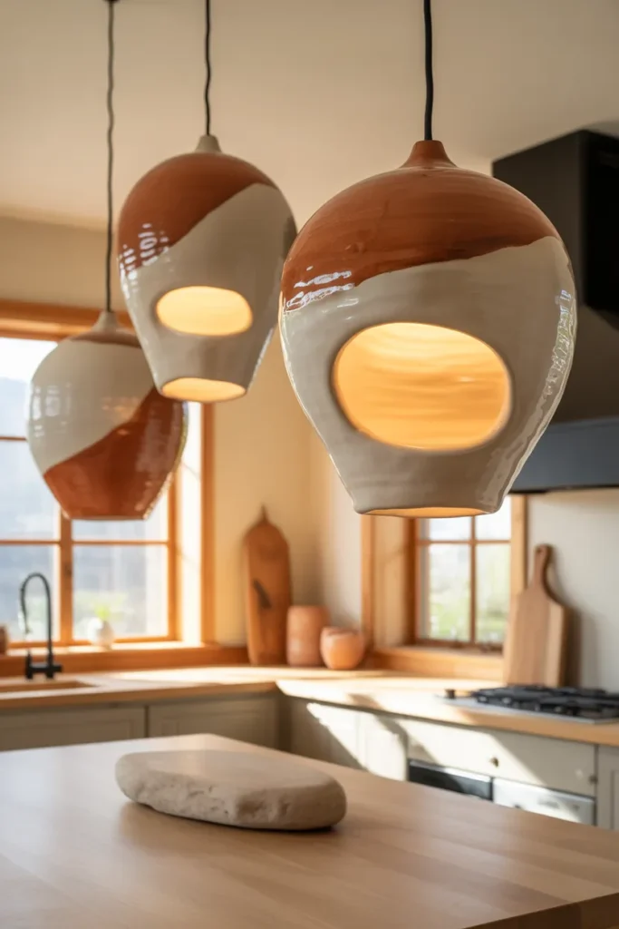 14-Sculptural Ceramic Pendant Kitchen