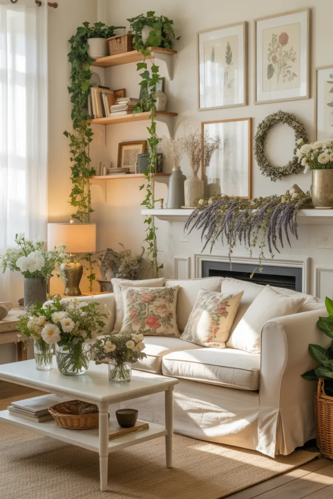 15-Cottagecore Farmhouse Living Room