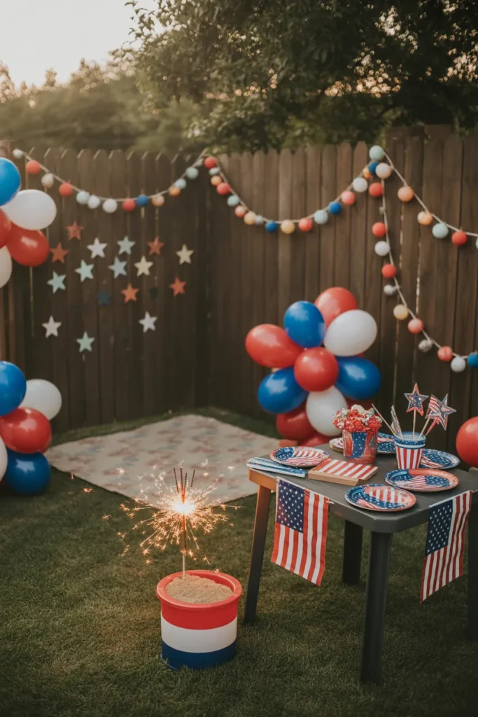 15-Fourth of July Kids Outdoor Light Corner