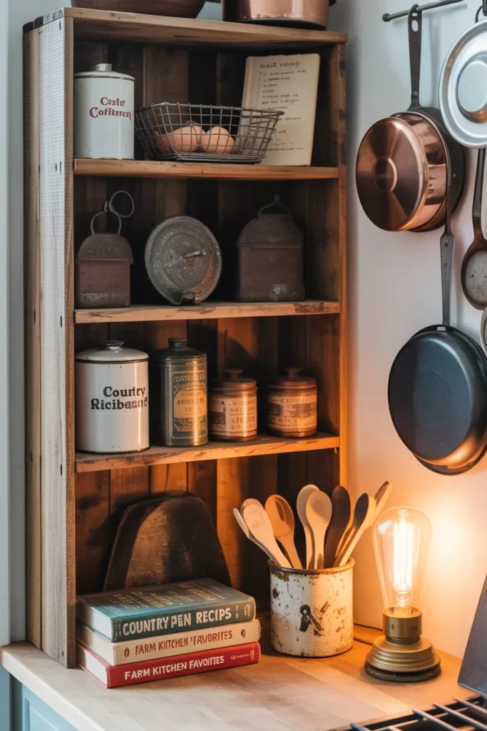 15-Rustic Vintage Kitchen Corner