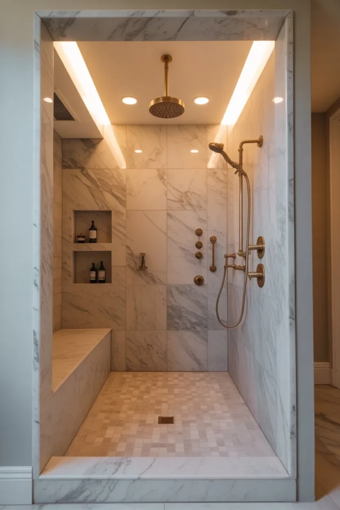 17. Open Concept Shower Bathroom Remodel