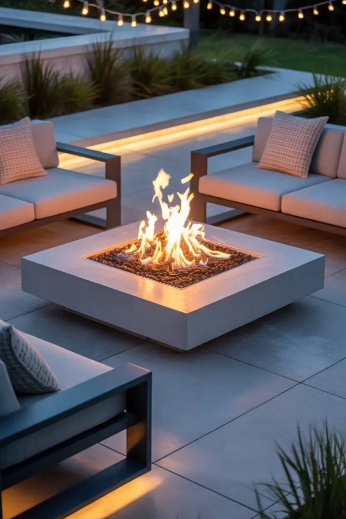 2-Modern Concrete Fire Pit