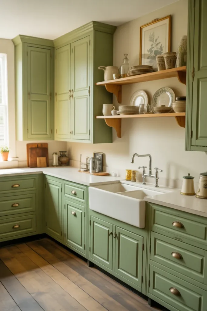 2-Vintage Sage Green Kitchen