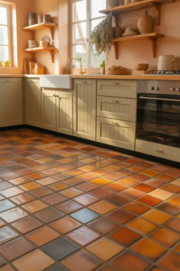 2-Warm Terracotta Kitchen Floor Tiles