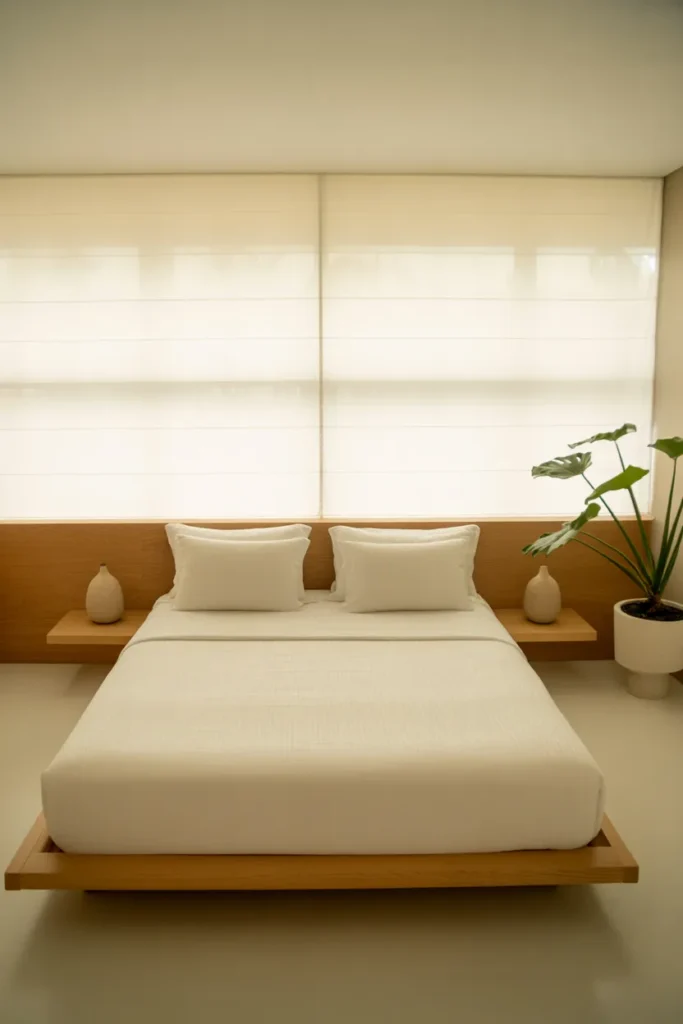 2-Warm White Minimalist Bedroom