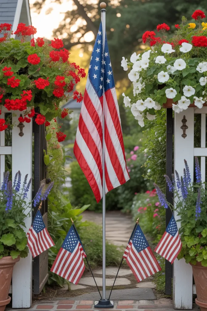 3-American Flag Garden Display