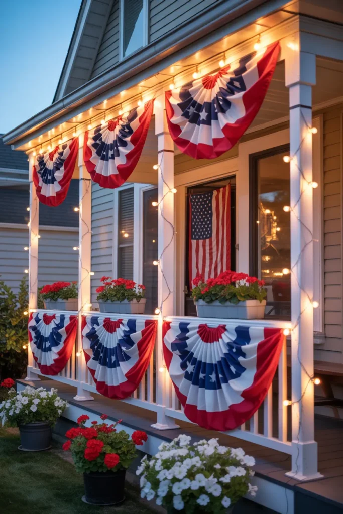 3-Fourth of July Front Porch Light Garland