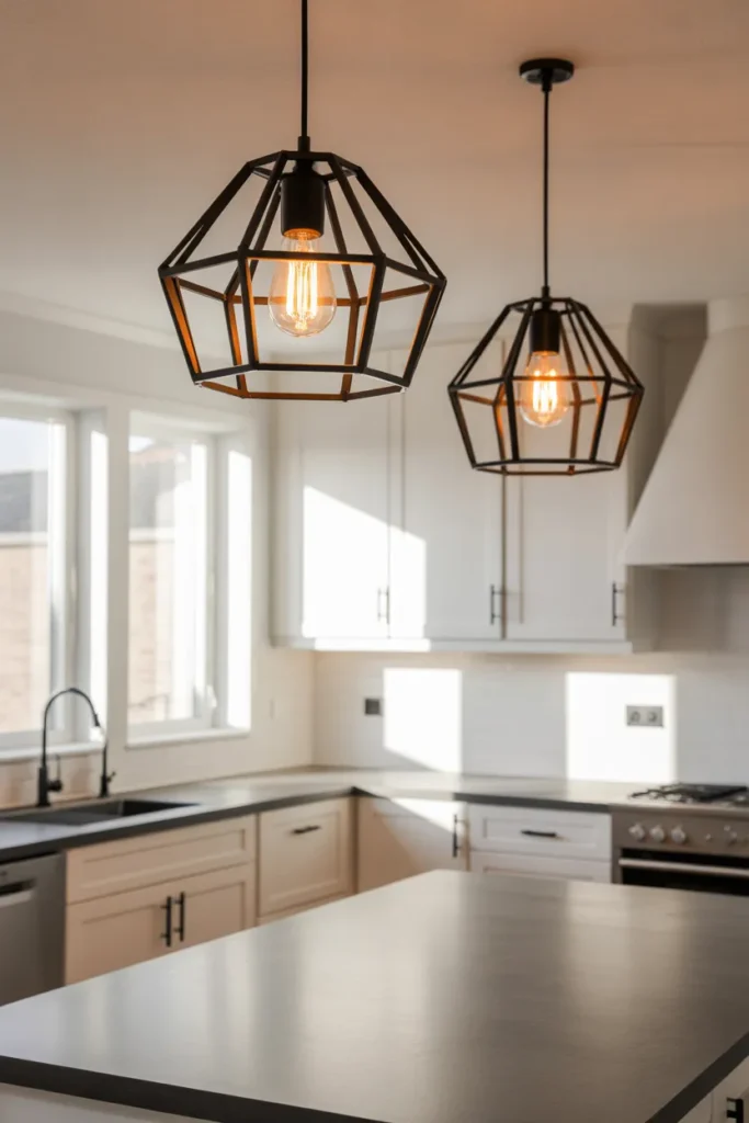 3-Industrial Black Pendant Kitchen