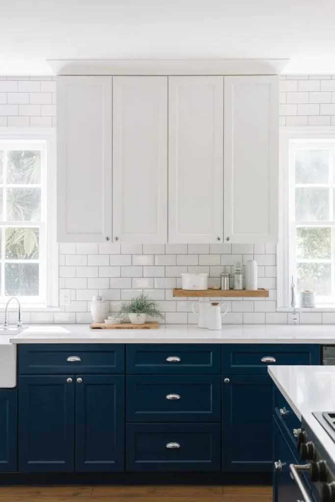 3-Navy and White Coastal Kitchen