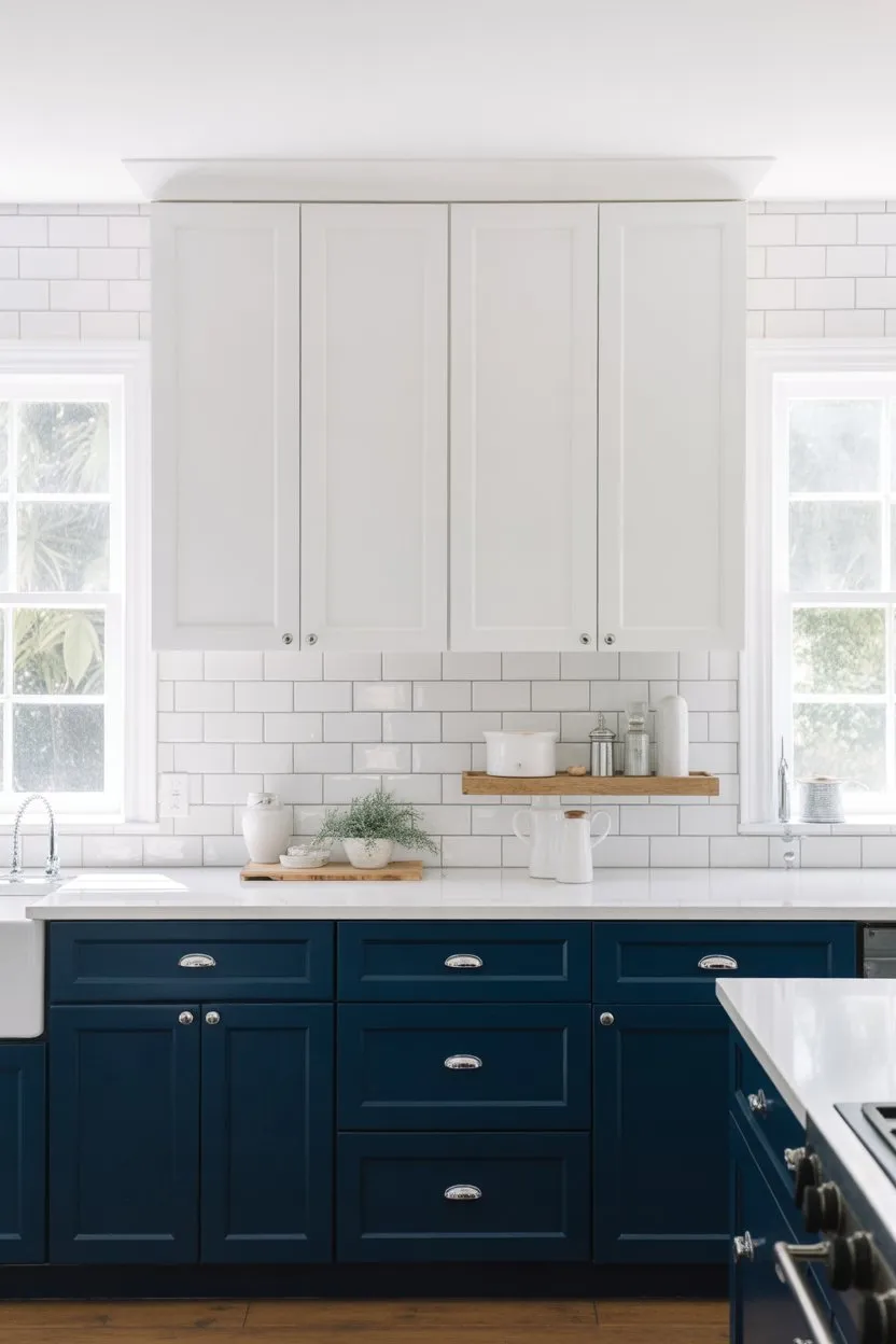 3-Navy and White Coastal Kitchen