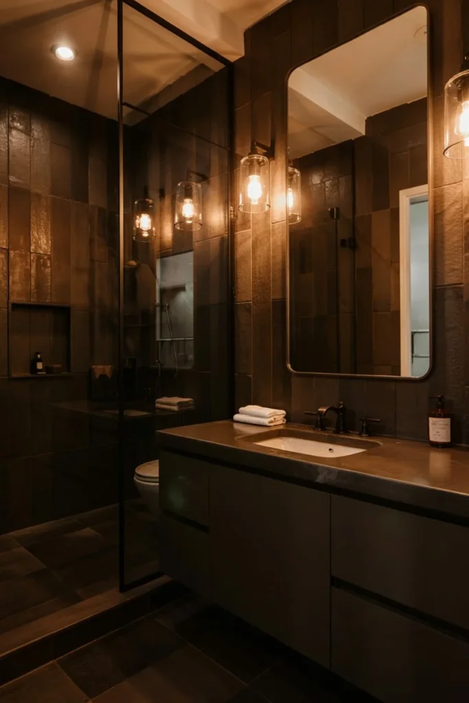 3. Dark Moody Bathroom Transformation