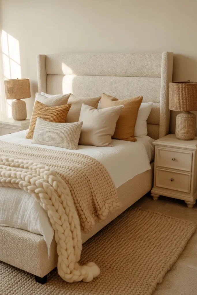 4-Neutral Bouclé and Texture Bedroom
