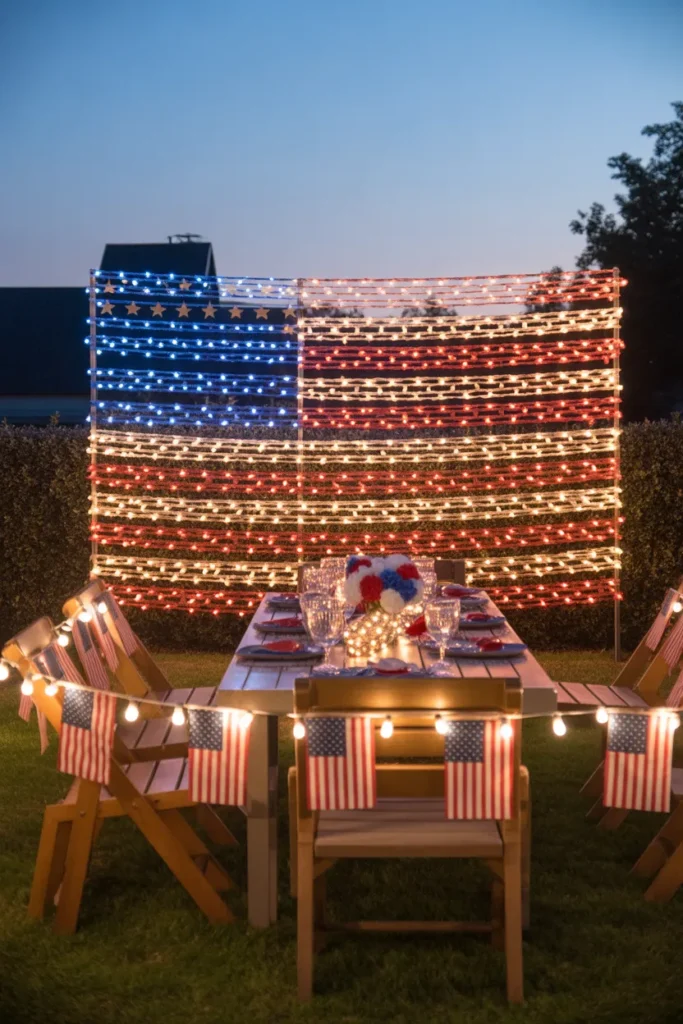 5-American Flag Light Backdrop
