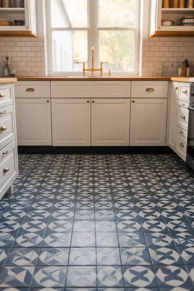 5-Encaustic Pattern Kitchen Floor Tiles