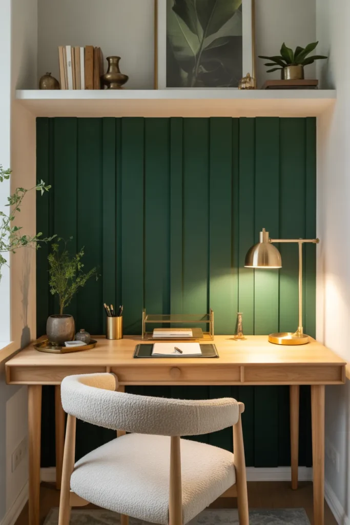 5-Hunter Green Home Office Accent Wall