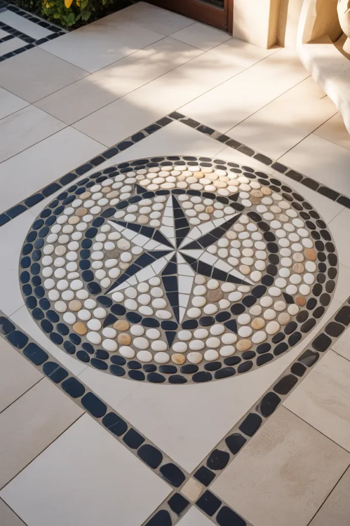 5-Pebble Mosaic Patio Feature