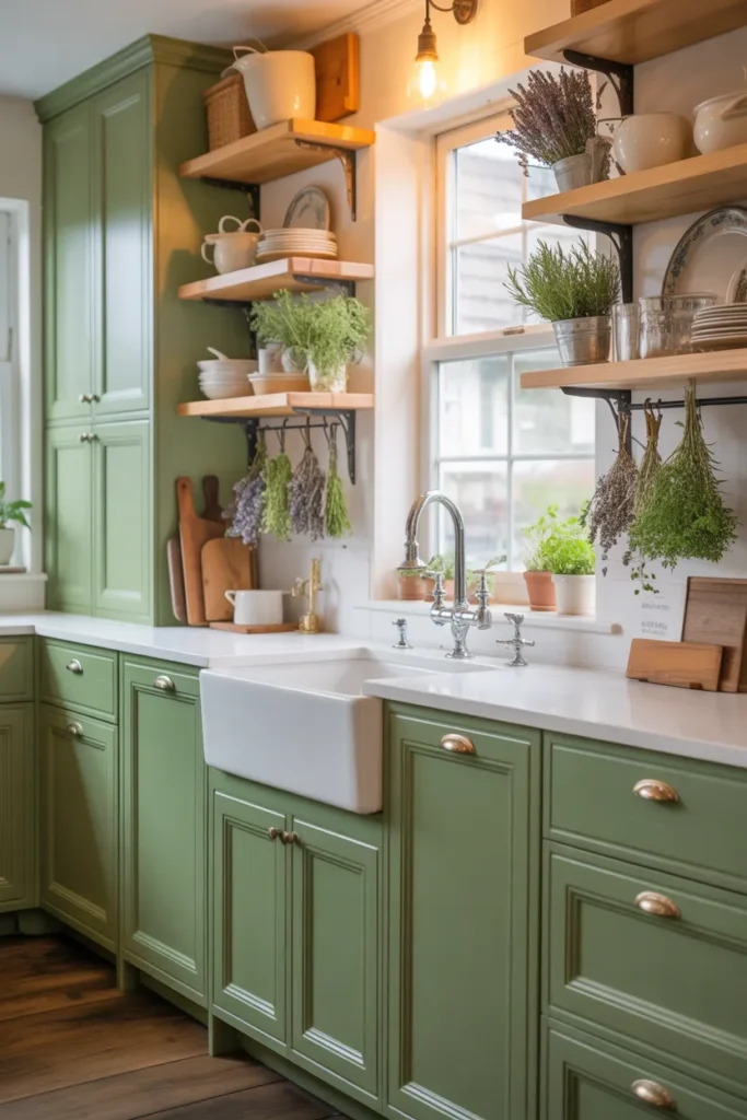 5-Sage Green Farmhouse Kitchen