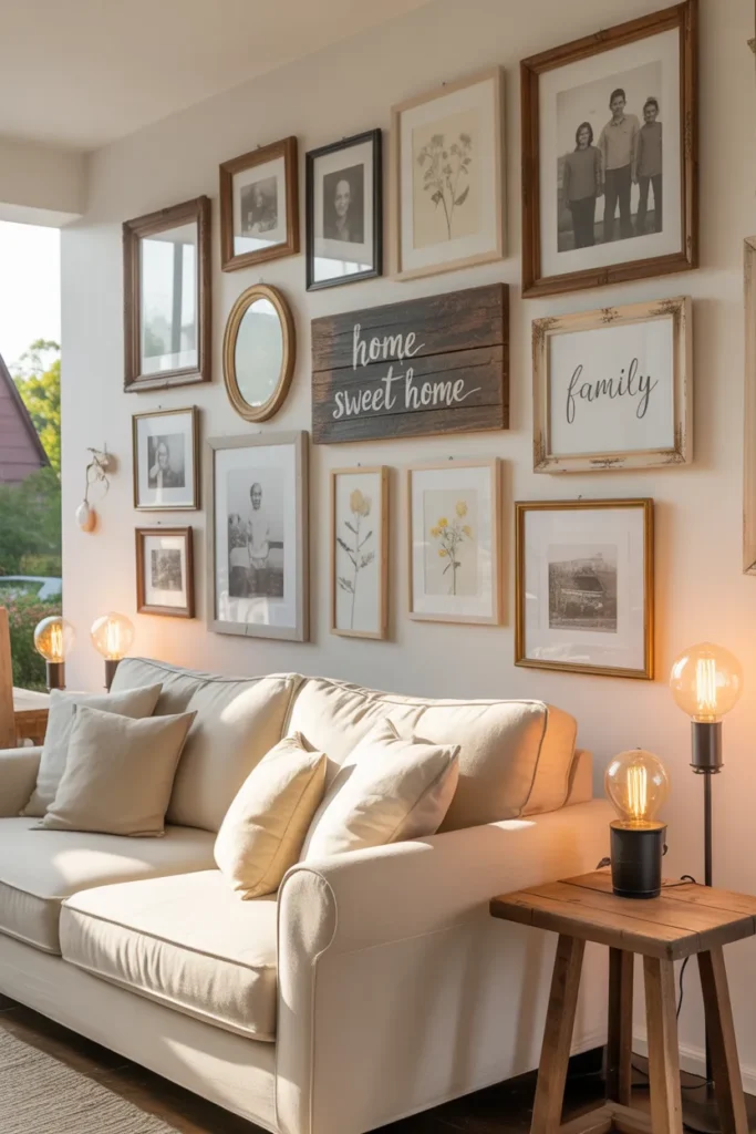 6-Farmhouse Living Room Gallery Wall