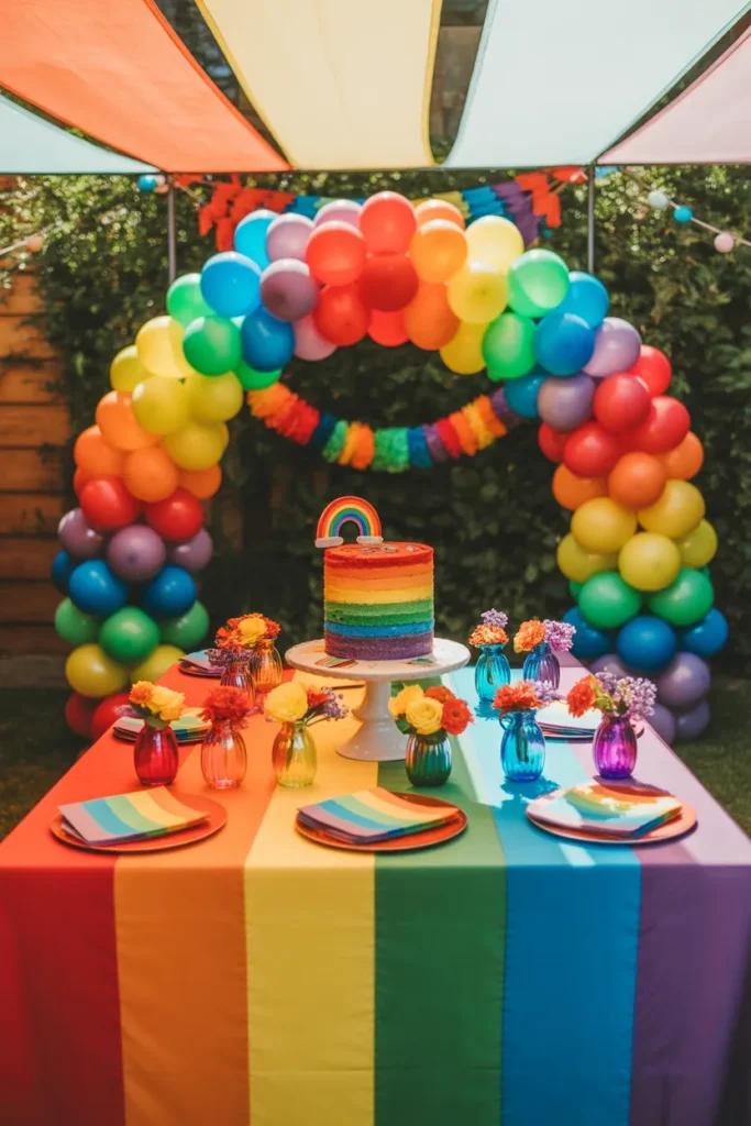 6-Rainbow Garden Birthday Party