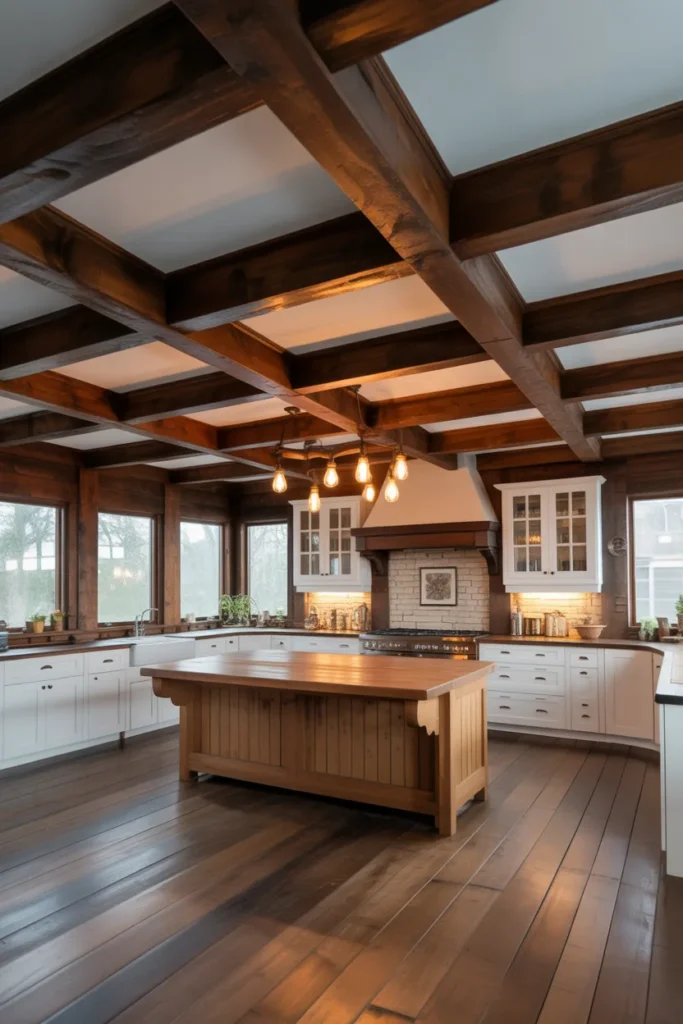 6-Rustic Beam Farmhouse Kitchen