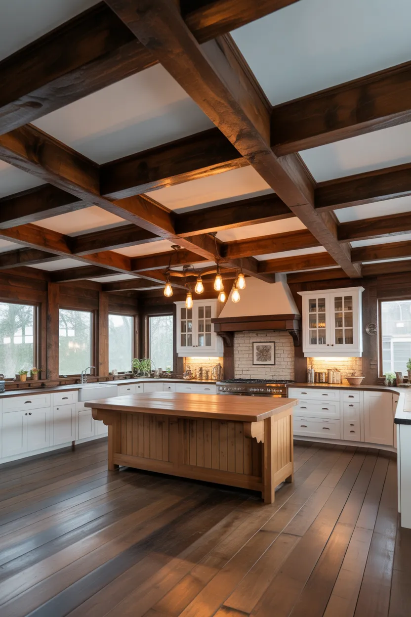 6-Rustic Beam Farmhouse Kitchen